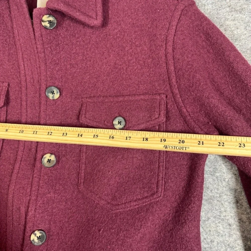 Wilfred Free The Ganna Burgundy Merino Wool Shirt Jacket XS Cozy Shacket